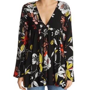 Free People Bella Black Bell Sleeve tunic